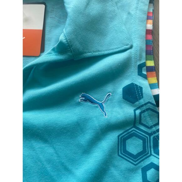 NWT PUMA Golf Tennis Blue Radiancy Hadley Sleeve Moisture Wicking Shirt S - Picture 5 of 12